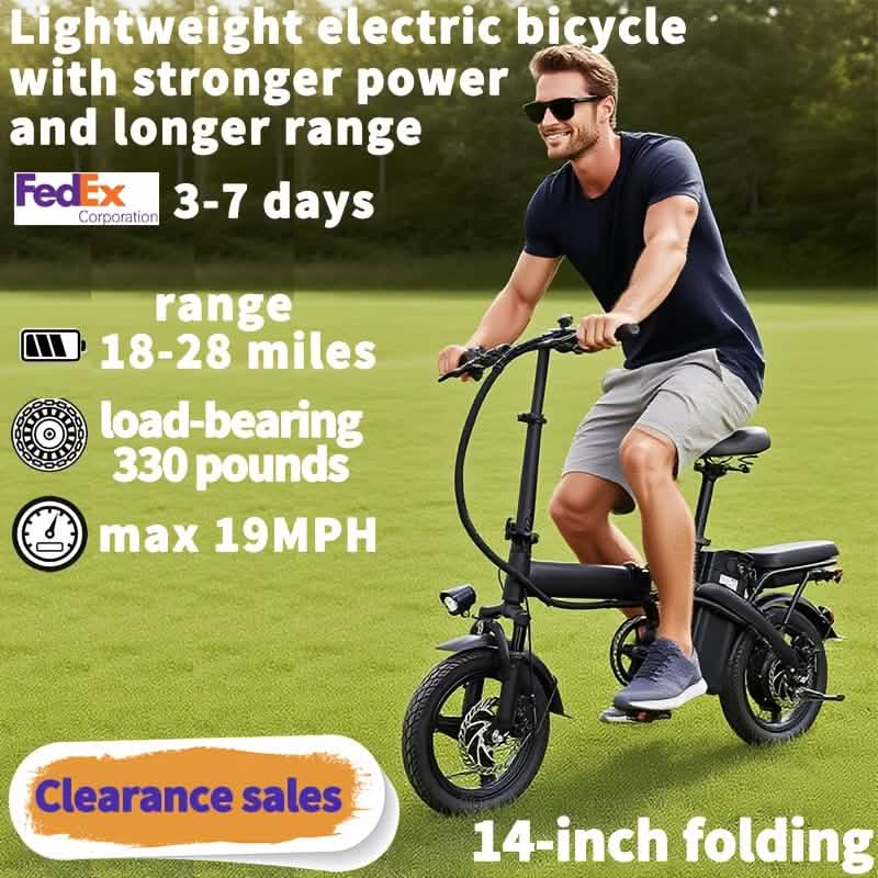 14" Folding Electric Bike — 48V Portable City Commuter E-Bike